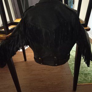 Heavy lined leather jacket.